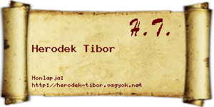Herodek Tibor névjegykártya